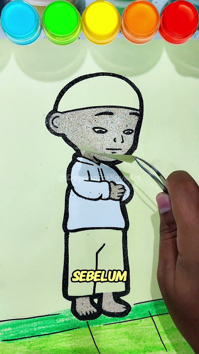 CERITA UPIN DAN IPIN MARAHAN‼️ MENGGAMBAR DAN MEWARNAI DENGAN PASIR WARNA SAMBIL BERCERITA