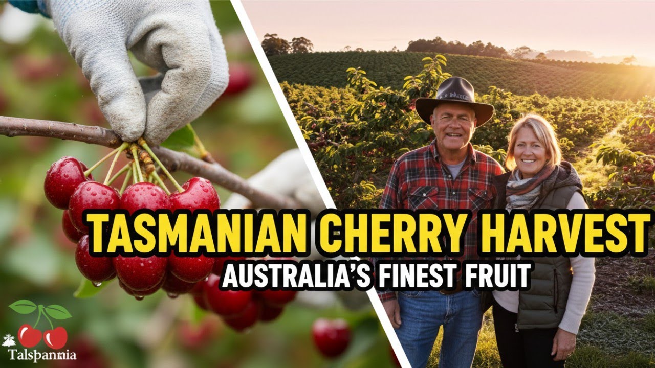 🦘Visiting the Tasmanian Cherry Orchard Owned by an Australian Owner✨