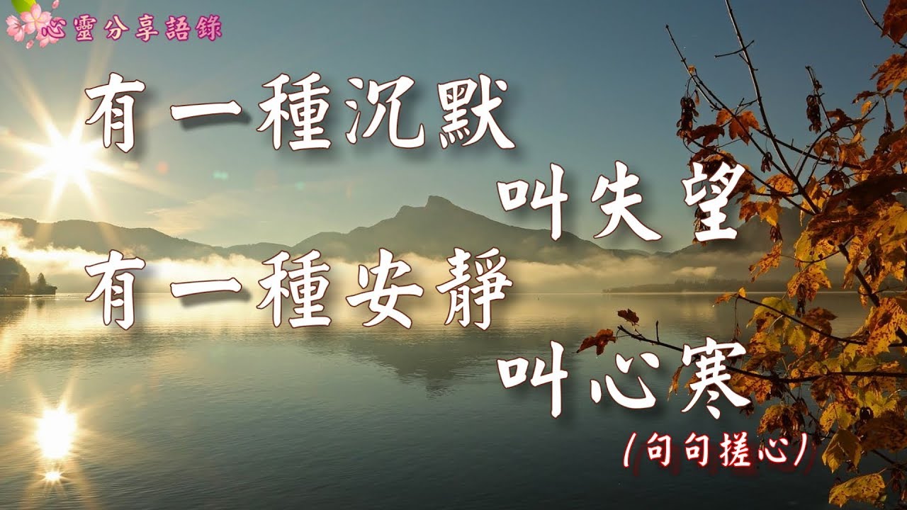 有一種沉默 叫失望 有一種安靜 叫心寒 心靈分享語錄 Youtube