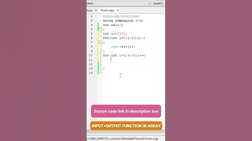 How to get input from user in array and print array in C++ language.