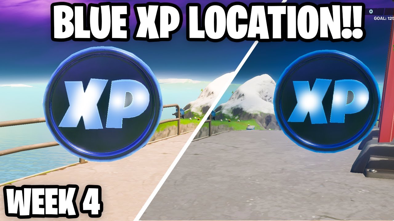 All Blue Coins location *WEEK 4* Fortnite Secret XP Coins Fortnite