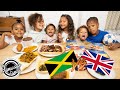 JAMAICAN VS BRITISH FOOD *MUKBANG* || WHAT DO THE KIDS LIKE BEST???