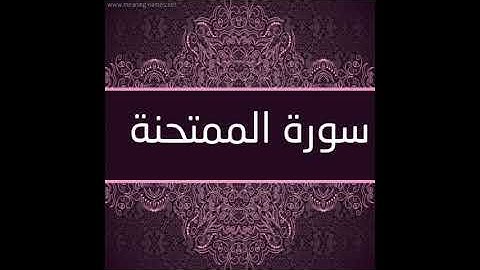سورة ألممتحنة القارئ عصام العبيدي