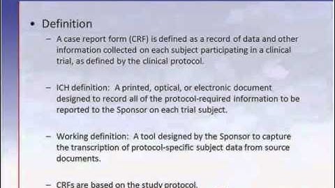 Case Report Form Design, Strategy & Standards Trailer