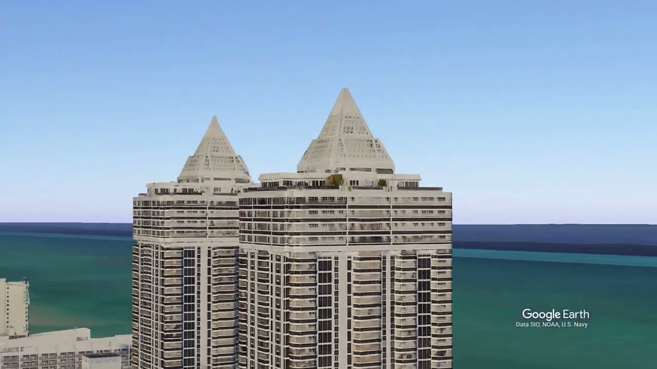 Blue and Green Diamond Building