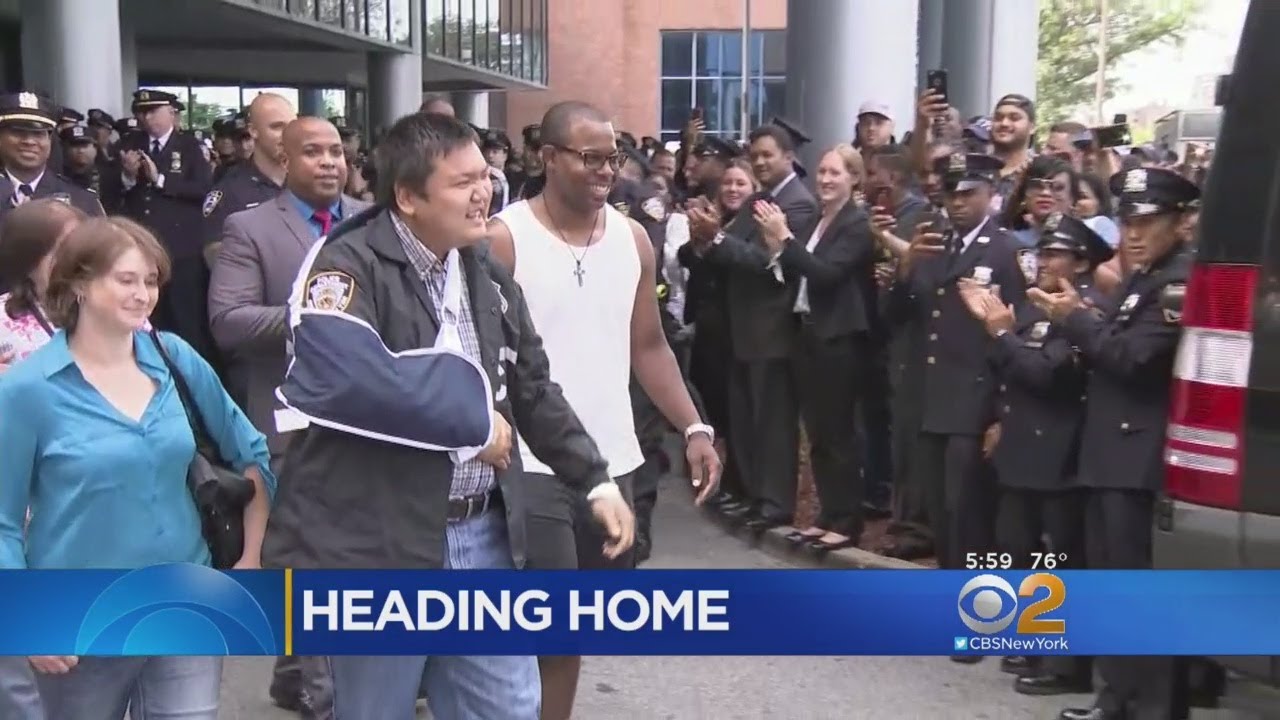 Officer Shot In Brooklyn Released From Hospital - YouTube