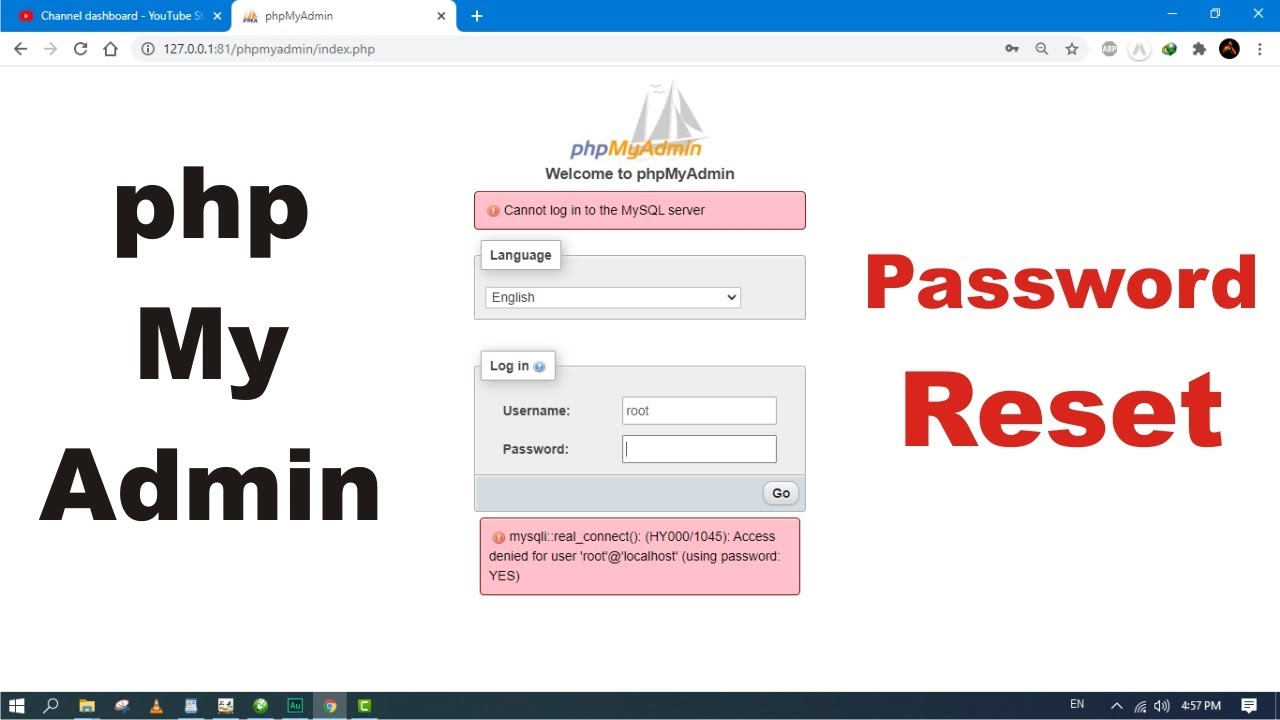 mamp phpmyadmin default password