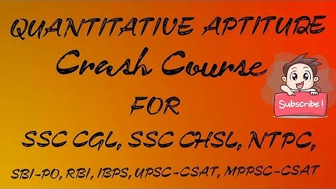 Quantitative aptitude || Crash Course || Syllabus Introduction