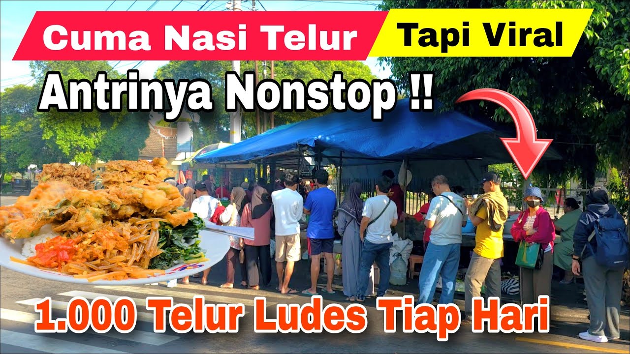 CUMA NASI TELUR  DADAR ANTRIANNYA NONSTOP, 1000 TELUR LUDES TIAP HARI | WARUNG MBAK YUNI JOGJA VIRAL