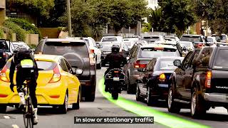 Look out for motorcyclists filtering between vehicles