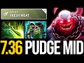 Wtf butterfly  assault cuirass build by pudge mid  dota 2 patch 736  pudge official