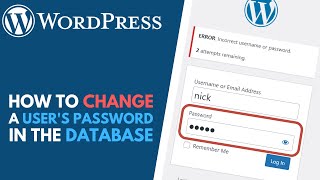 WordPress: How to Change User Password in the Database // Reset Password Without Email Confirmation