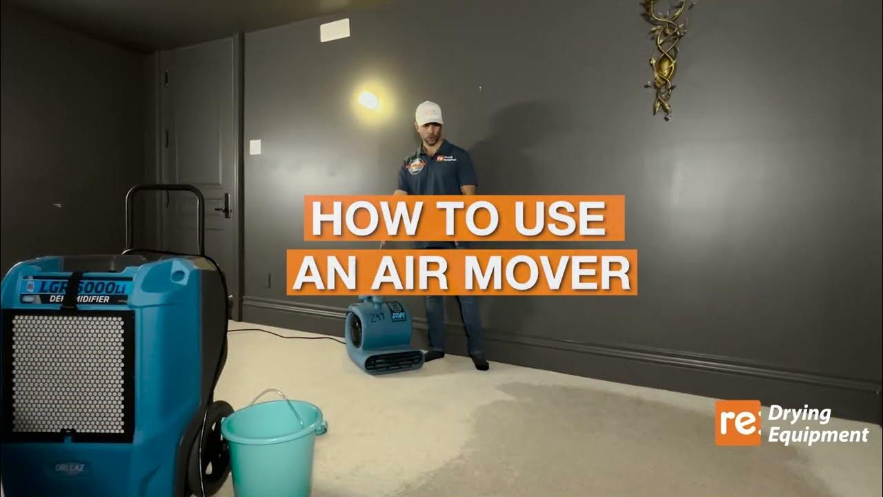 carpet drying fans and dehumidifier setup