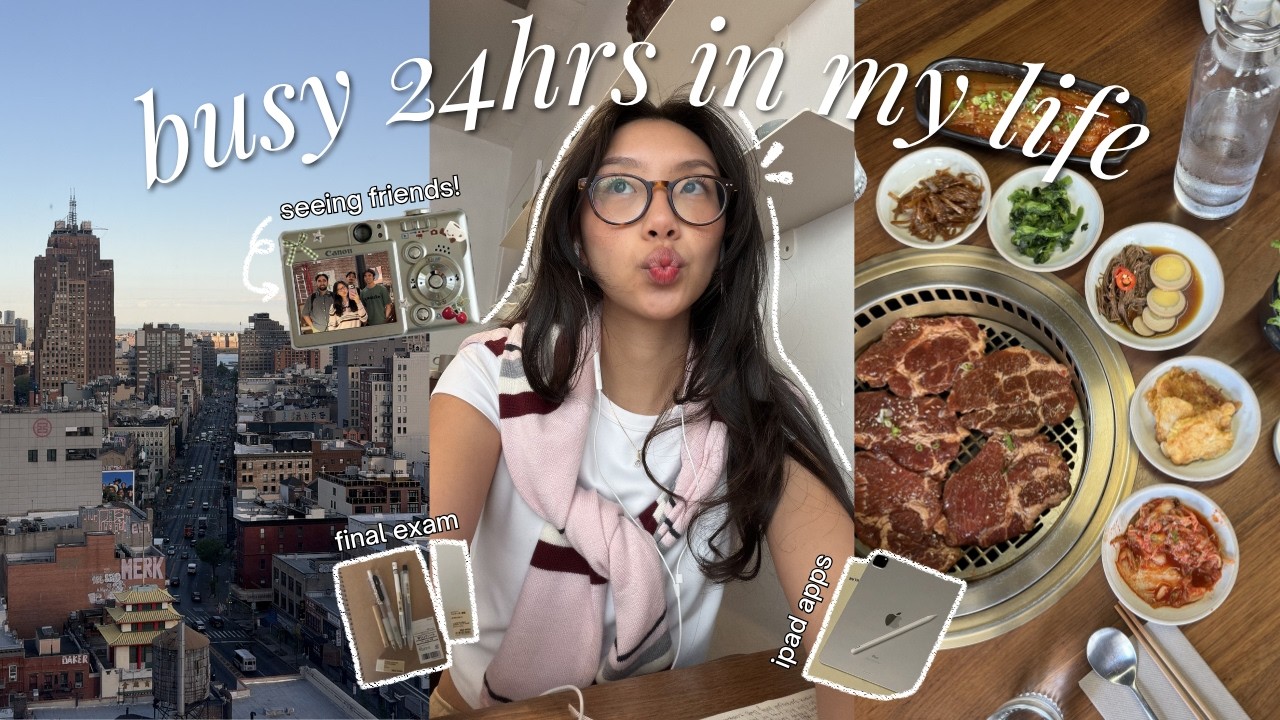 NYC VLOG 🍎 PRODUCTIVE & BUSY day in my life: final exam, being an extrovert, ipad apps & friends
