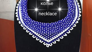 Necklace-tutorial. Колье-косынка. Бисерная сетка. МК
