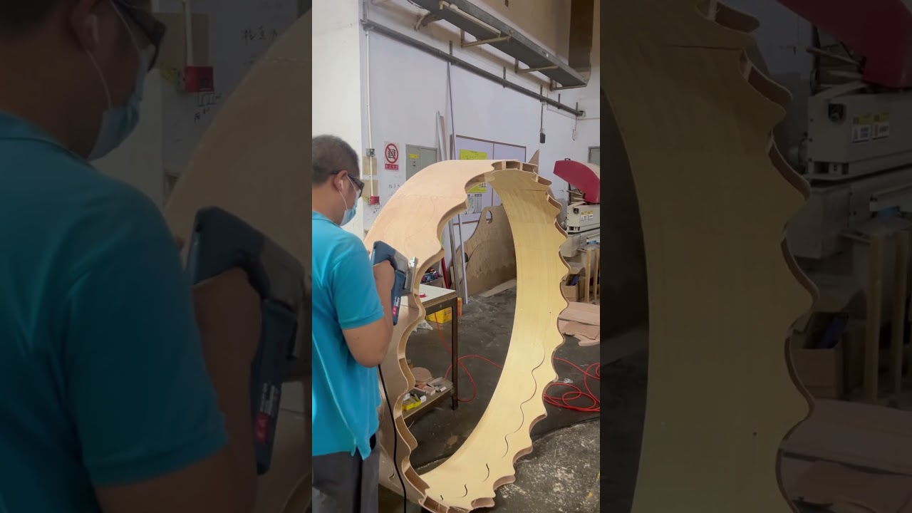 A rounded circle wooden structure for kids park # 