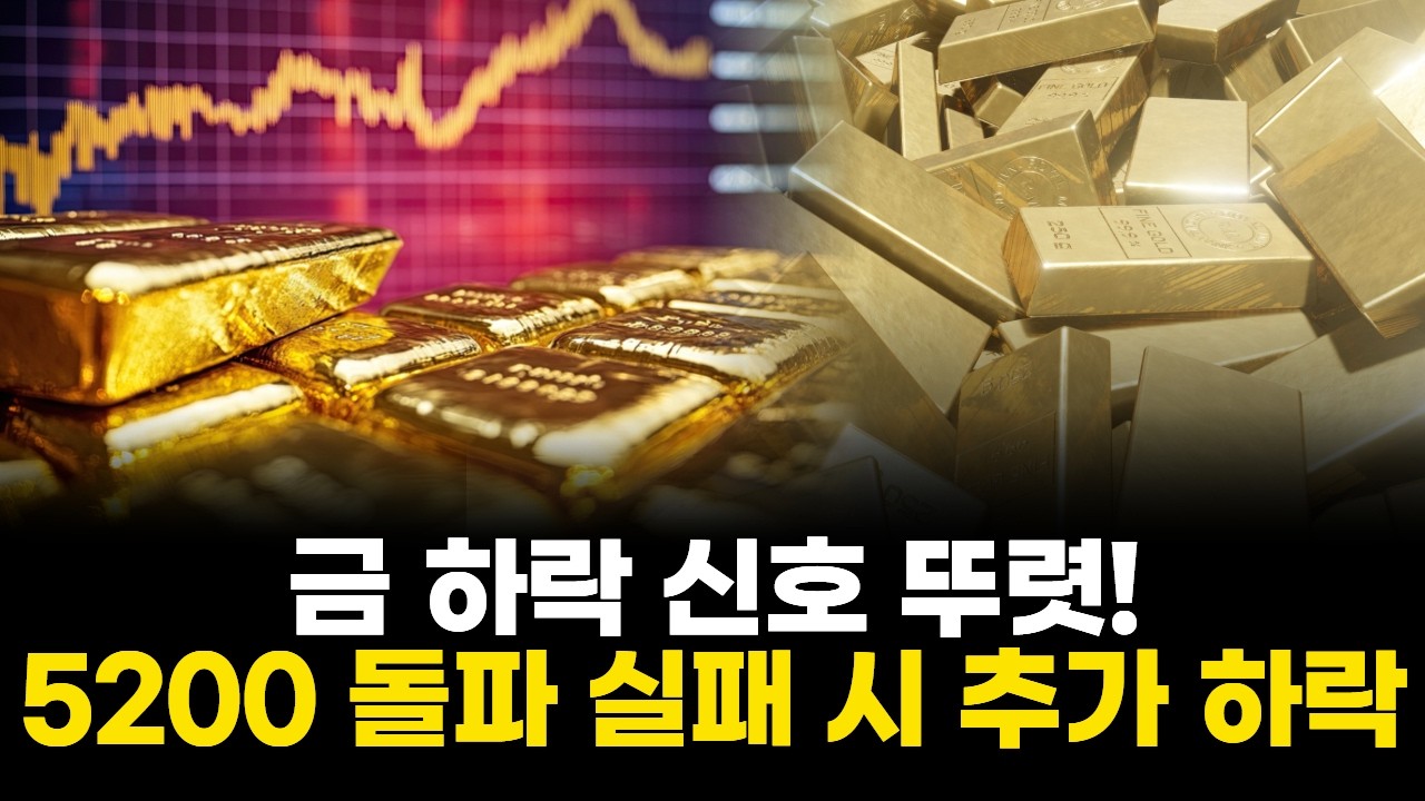 금 하락 신호 뚜렷! 5200 돌파 실패 시 추가 하락