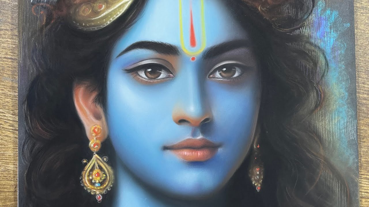 Soft Pastel se lips & Jwellery Drawing Karne ka Simple Tareeka 🤩🤔 | Painting Shri  Krishna | Part 2