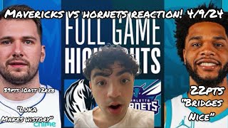 LUKA MAKES HISTORY! MAVERICKS at HORNETS | FULL GAME HIGHLIGHTS | April 9, 2024 | REACTION