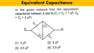 In the given network find the equivalent capacitance between A and B (C₁ = C₁ = 1 µF, C2 = C3 = 2 μF