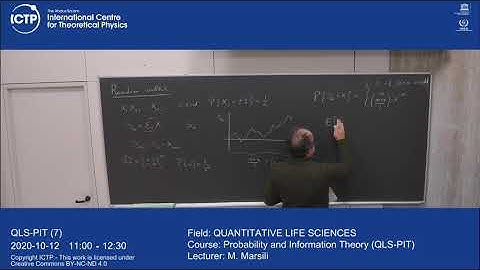 Probability and Information Theory (QLS-PIT) Lecture 7 - Part 1