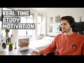 REAL TIME study with me (no music): 1 HOUR Productive Power Session | KharmaMedic