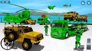 육군 차량 운송 트럭 게임 - 육군 지프 해머 차량화물 운송 | 안드로이드 iOS 게임플레이 screenshot 3