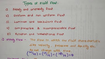 Types of fluid flow | Kinematics of Fluid Flow Part 1|  Fluid mechanic | Complete description