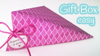 Diy crafts: gift box easy (triangular ...
