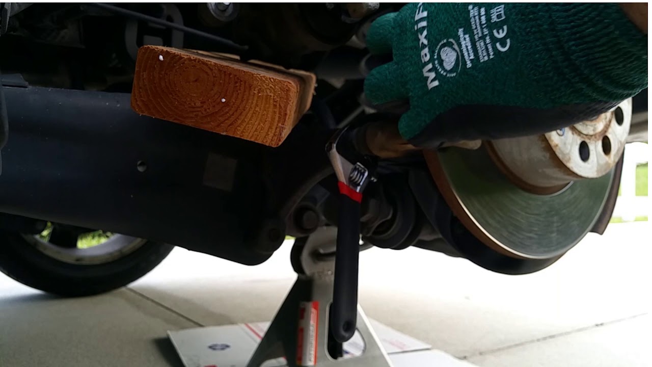 vw passat 2012 rear brake pad manual park brake type How to replace