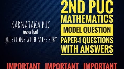2nd PUC Mathematics Model Question paper-1 Questions with answers |for reduced Syllabus 2021#class12