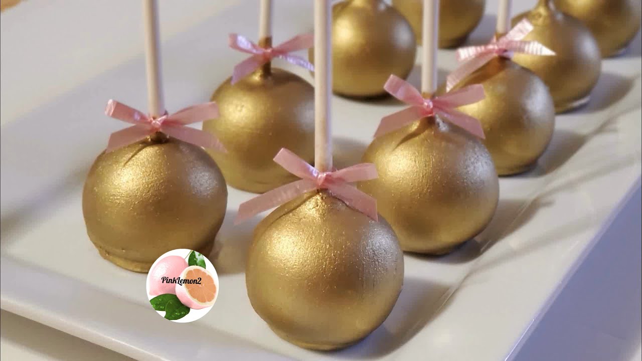 COMO HACER  CAKE POPS DORADOS/ GOLD CAKES POPS