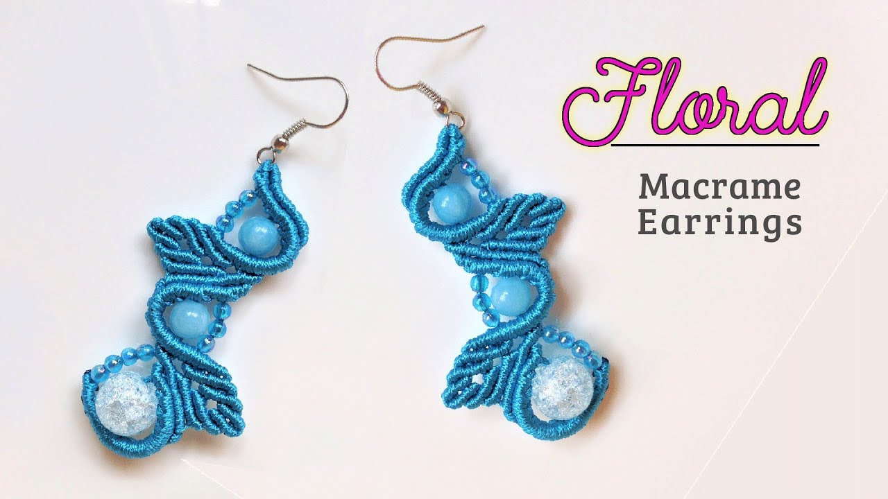 Macrame jewelry tutorial: The Floral earrings - Elegant macrame pattern
