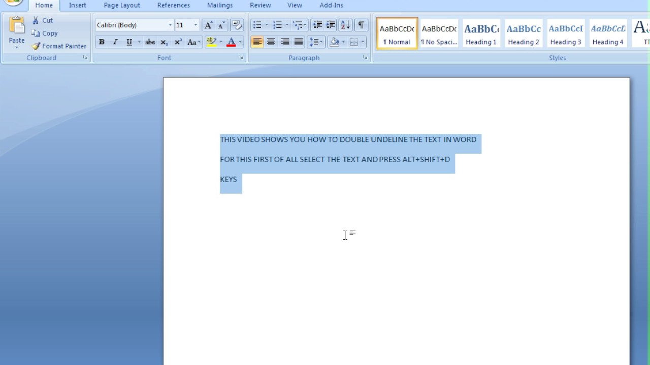 can you double underline in microsoft word