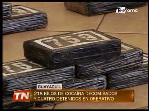 218 kilos de cocaína decomisados y cuatro detenidos en operativo