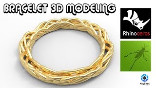 BRACELET 3D modeling WITH RHINO | RHINOCEROS | GRASSHOPPER | KEYSHOT