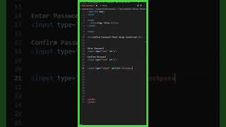 🔐 Confirm Password Validation with JavaScript in Seconds! #shorts #javascript