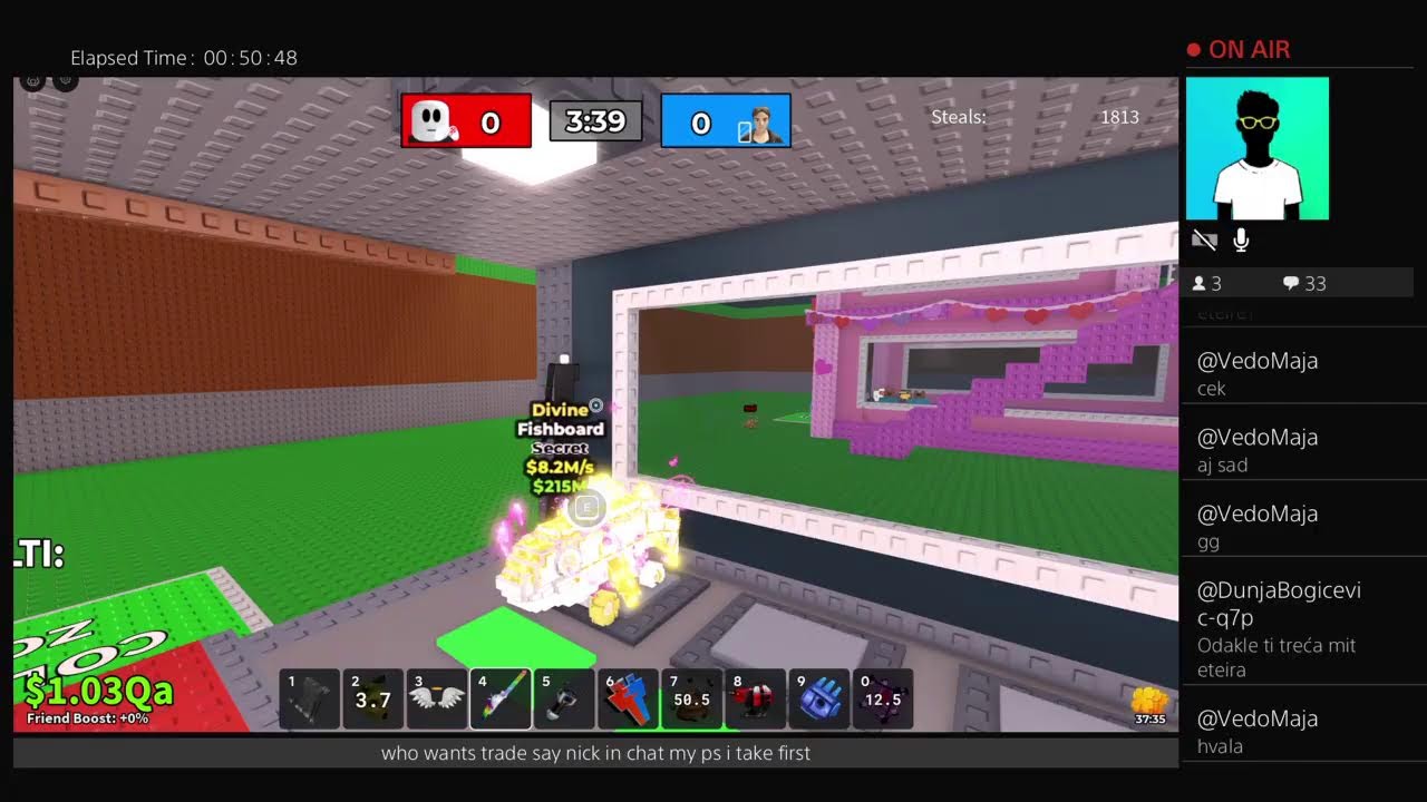 ljudi ulazite svi u liveeee igramo steal a BRAINROT trejdam se preko masine i duelam se pocinjeee i