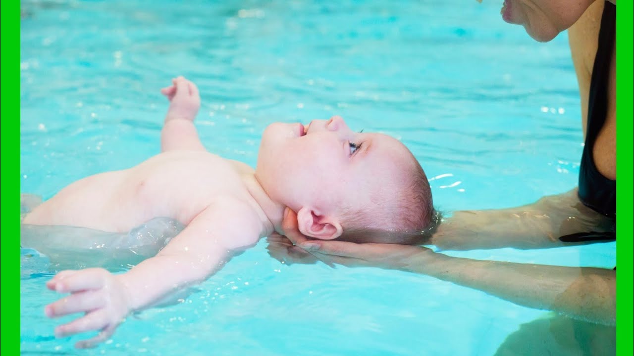 babies being taught to swim