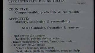User Interface Design Goals (1997 University of Maryland UIS Broadcast)