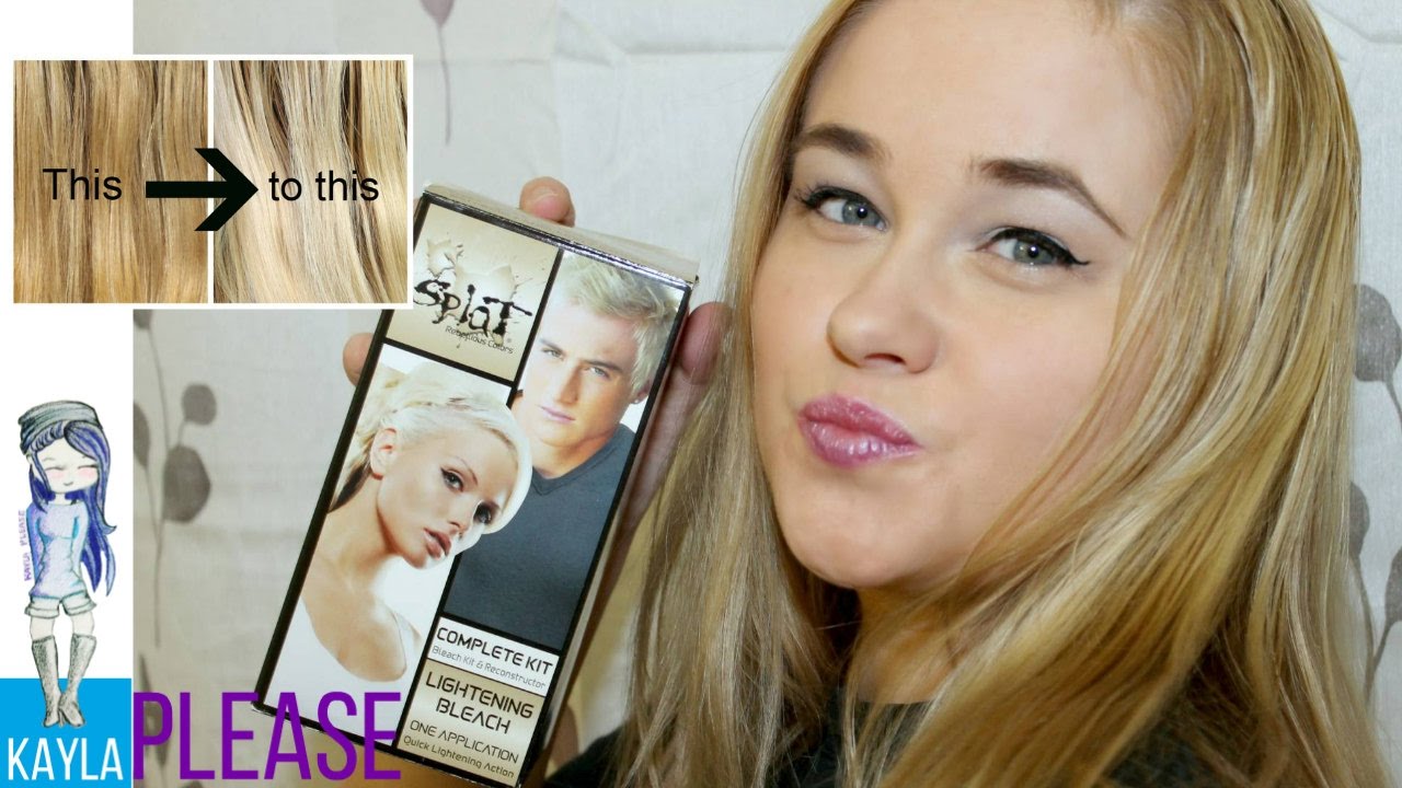 DIY HAIR BLEACHING with SPLAT Lightening Kit Platinum Blond Review Results  | Kayla Please - YouTube