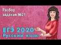 ЕГЭ по Русскому языку 2020. Разбор задания №21