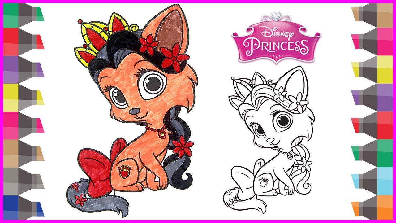 Disney Princess PALACE PETS Coloring Book Pages Video For Children Learning Colors Kids Fun Videos