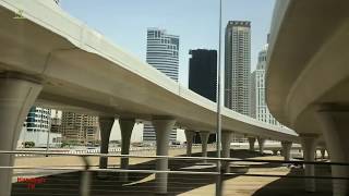 Dubai down town drive 4k in  metro train UAE