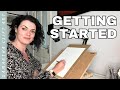 Getting started with a drawing in coloured pencil.