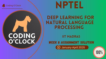 NPTEL Deep Learning for Natural Language Processing Week 8 Assignment Solution January - April 2025