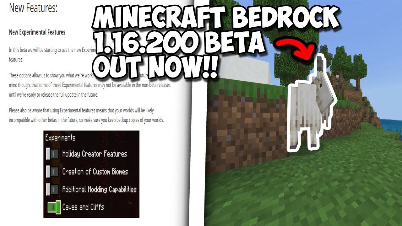 Minecraft Bedrock Caves And Cliffs Beta Out Now Ps4 Xbox Windows 10 Switch Mcpe Youtube