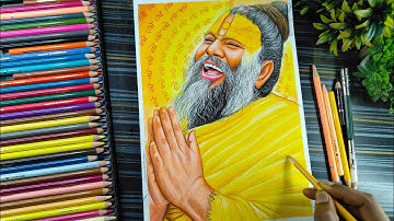 Premanand ji Maharaj Drawing With Colour Pencil, How To Draw Premanad ji Maharaj, Final Part