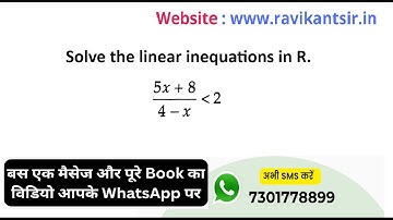 Solve the linear inequations in R : (5x + 8)/(4 - x) less than 2