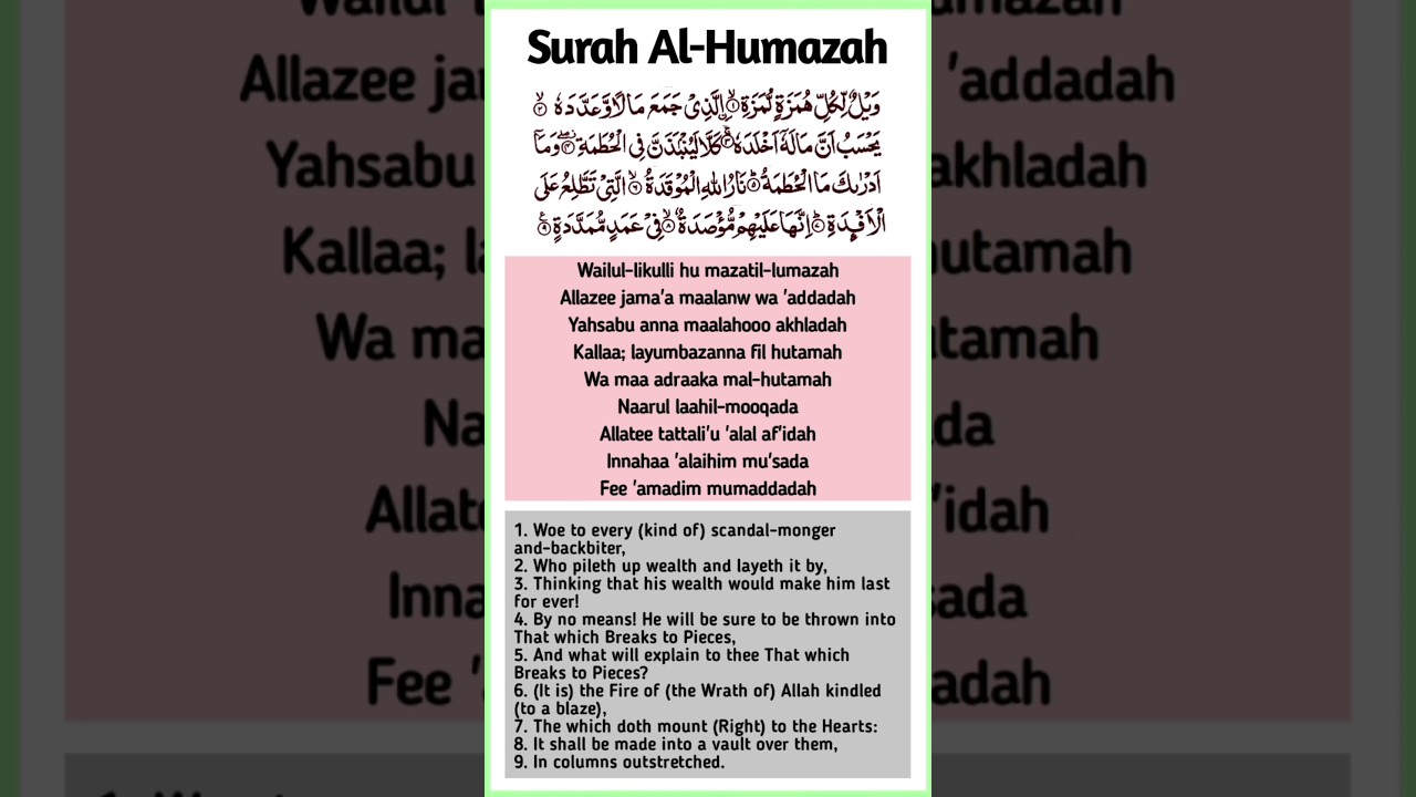 Surah Al Humazah Rumi